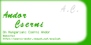 andor cserni business card